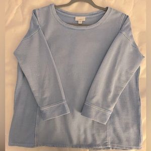 J Jill New without tags comfortable soft 100% Cotton top Beach Blue